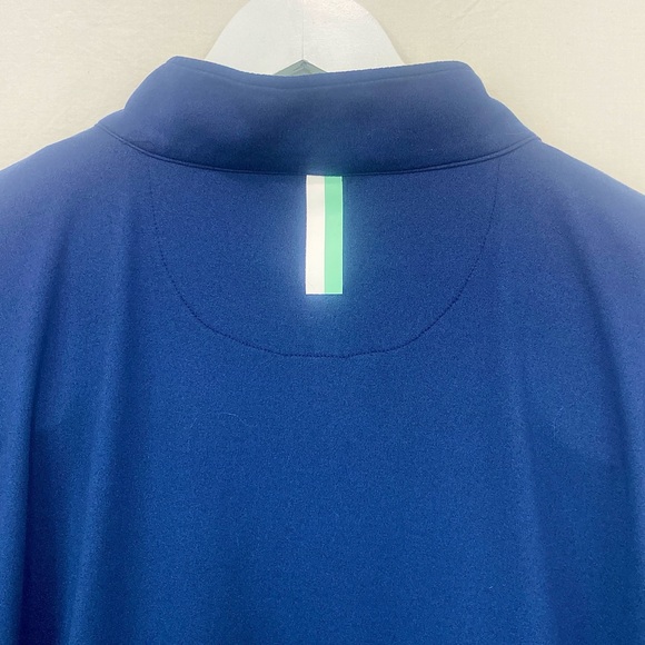 Rhoback Heathered Performance Golf Quarter-Zip Pullover Navy & Antigua Green XL - Picture 4 of 10